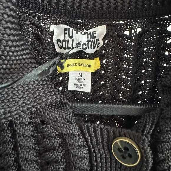 NWT | Future Collective x Jeneé Naylor | Braided Button-Front Collared Cardigan - Picture 10 of 15
